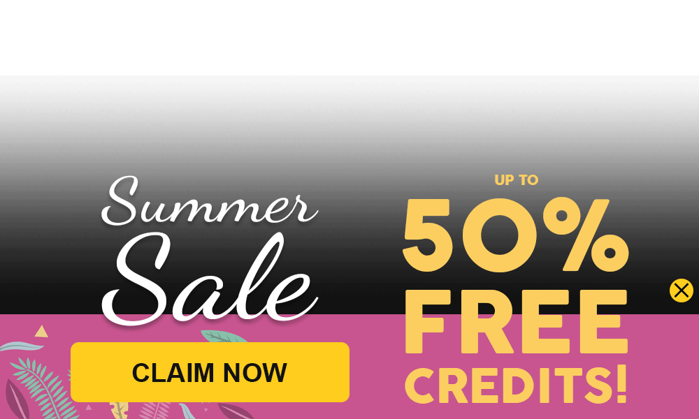 Summer Sale: Up to 50% free credits!